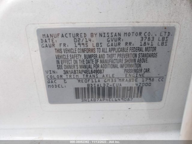 Photo 8 VIN: 3N1AB7AP4EL649087 - NISSAN SENTRA 