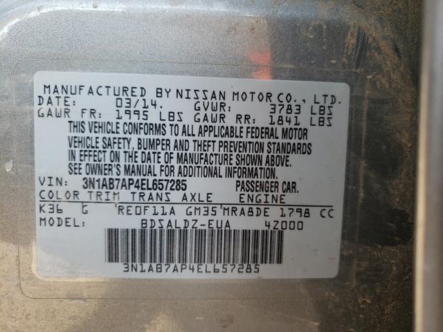 Photo 9 VIN: 3N1AB7AP4EL657285 - NISSAN SENTRA S 