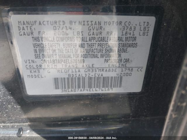 Photo 8 VIN: 3N1AB7AP4EL676189 - NISSAN SENTRA 