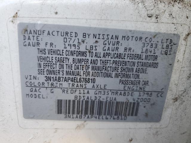 Photo 11 VIN: 3N1AB7AP4EL676810 - NISSAN SENTRA S 