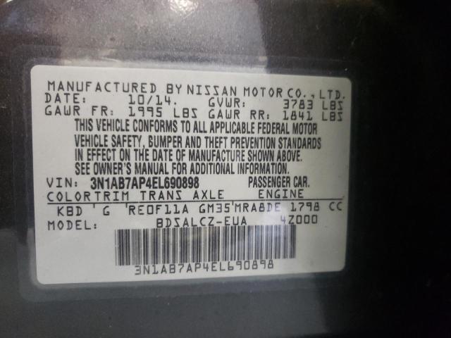 Photo 9 VIN: 3N1AB7AP4EL690898 - NISSAN SENTRA S 