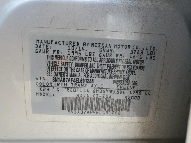 Photo 12 VIN: 3N1AB7AP4EL691288 - NISSAN SENTRA S 