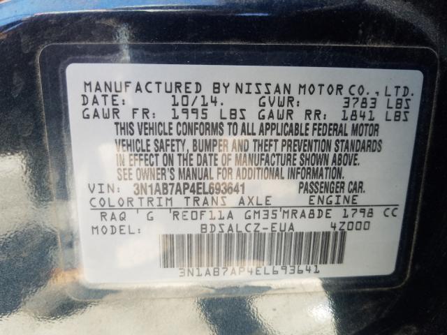 Photo 9 VIN: 3N1AB7AP4EL693641 - NISSAN SENTRA S 