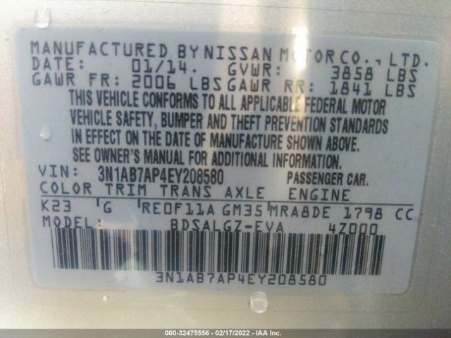 Photo 8 VIN: 3N1AB7AP4EY208580 - NISSAN SENTRA 