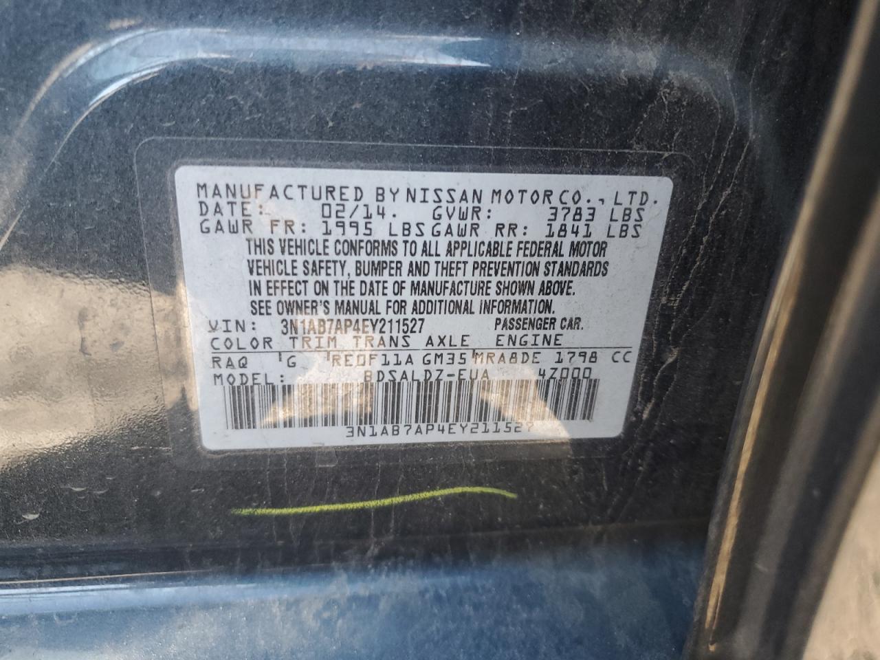 Photo 11 VIN: 3N1AB7AP4EY211527 - NISSAN SENTRA 