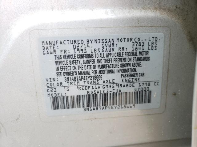 Photo 9 VIN: 3N1AB7AP4EY218669 - NISSAN SENTRA S 