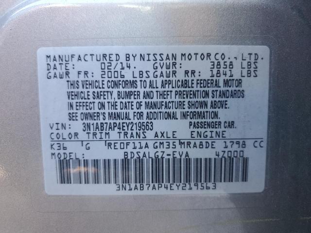 Photo 12 VIN: 3N1AB7AP4EY219563 - NISSAN SENTRA 