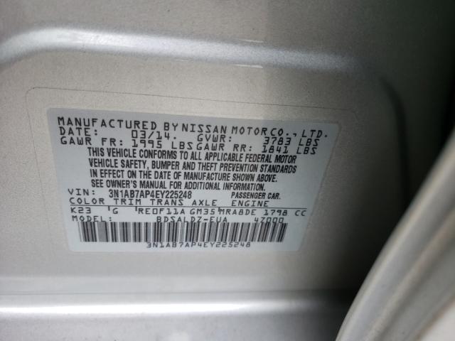 Photo 9 VIN: 3N1AB7AP4EY225248 - NISSAN SENTRA S 