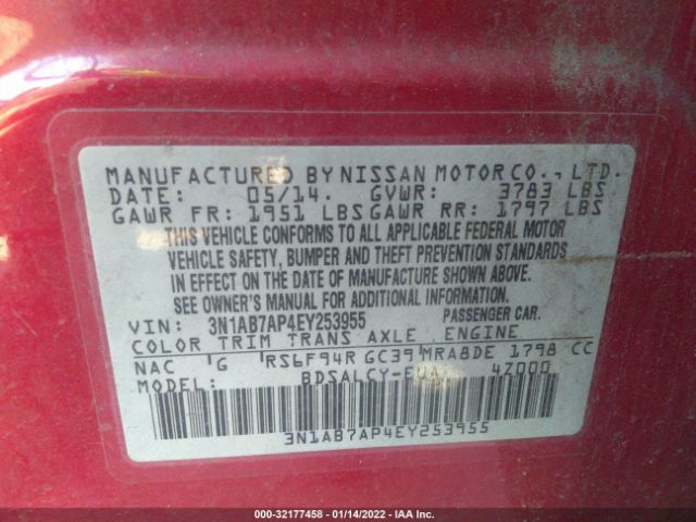 Photo 8 VIN: 3N1AB7AP4EY253955 - NISSAN SENTRA 