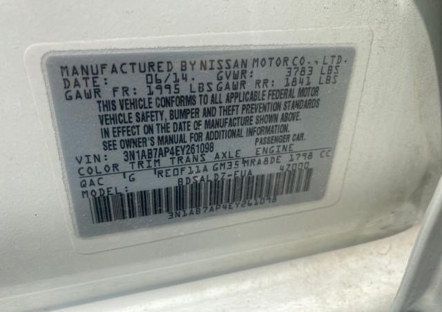 Photo 9 VIN: 3N1AB7AP4EY261098 - NISSAN SENTRA S 