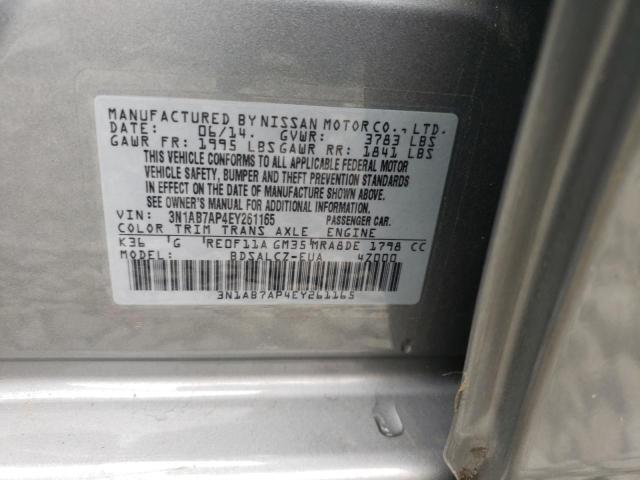 Photo 9 VIN: 3N1AB7AP4EY261165 - NISSAN SENTRA S 