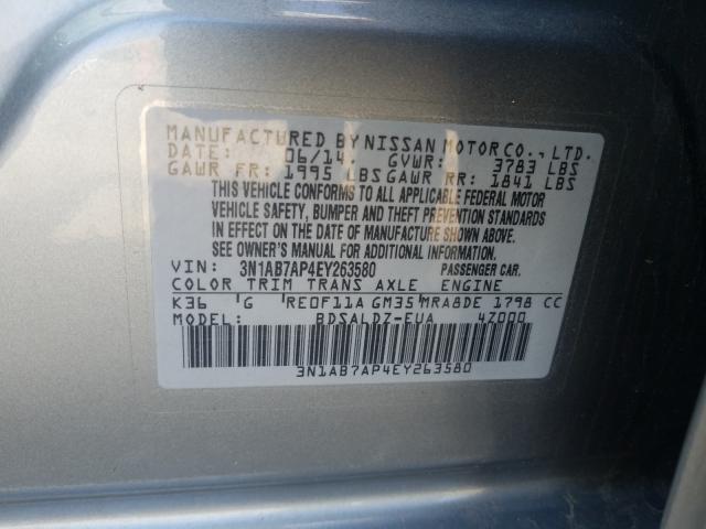 Photo 9 VIN: 3N1AB7AP4EY263580 - NISSAN SENTRA S 