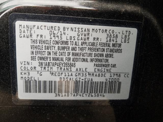 Photo 9 VIN: 3N1AB7AP4EY265846 - NISSAN SENTRA S 