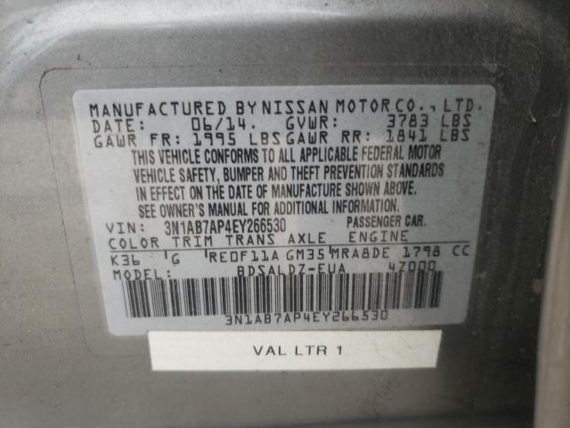 Photo 9 VIN: 3N1AB7AP4EY266530 - NISSAN SENTRA S 