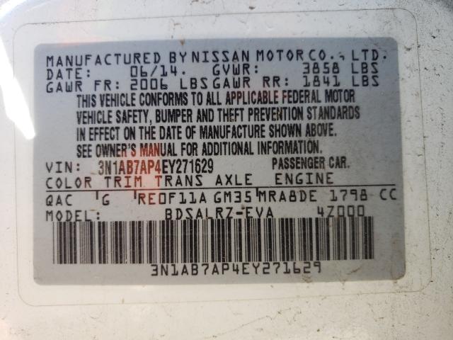 Photo 9 VIN: 3N1AB7AP4EY271629 - NISSAN SENTRA S 