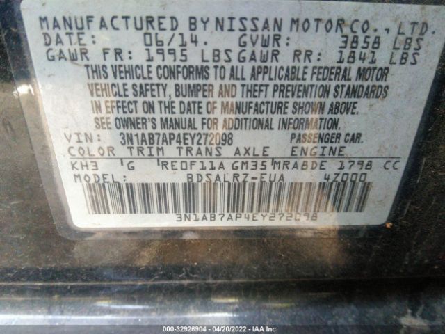 Photo 8 VIN: 3N1AB7AP4EY272098 - NISSAN SENTRA 