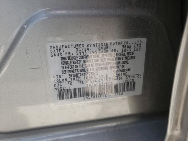 Photo 9 VIN: 3N1AB7AP4EY273915 - NISSAN SENTRA S 