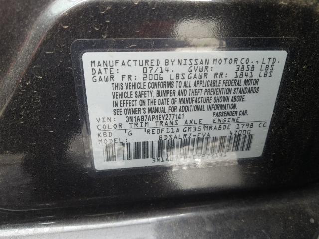 Photo 9 VIN: 3N1AB7AP4EY277141 - NISSAN SENTRA S 