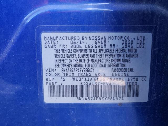 Photo 12 VIN: 3N1AB7AP4EY286471 - NISSAN SENTRA S 