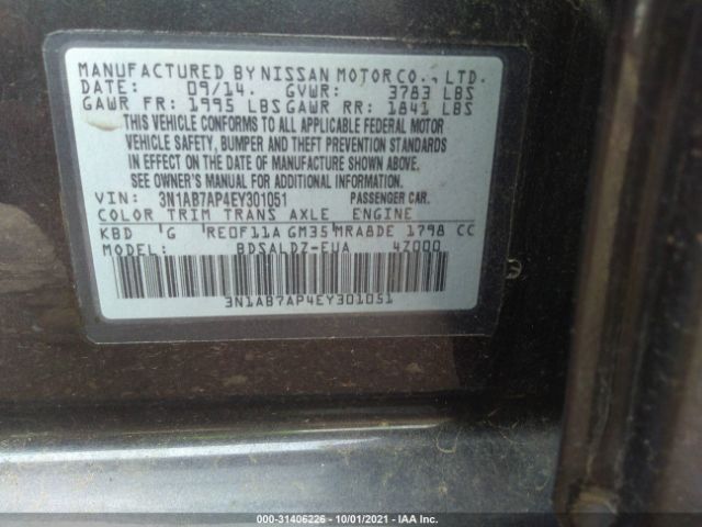 Photo 8 VIN: 3N1AB7AP4EY301051 - NISSAN SENTRA 