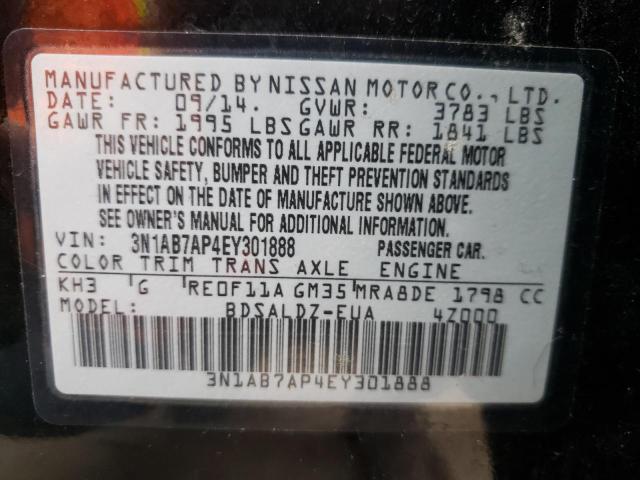 Photo 9 VIN: 3N1AB7AP4EY301888 - NISSAN SENTRA S 