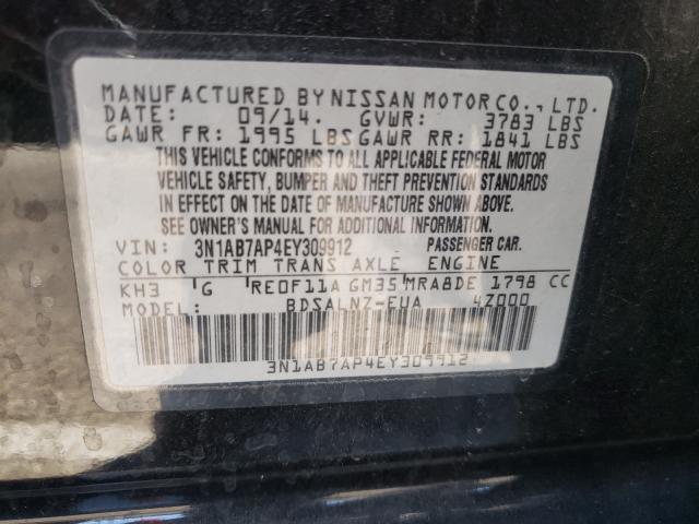 Photo 9 VIN: 3N1AB7AP4EY309912 - NISSAN SENTRA S 