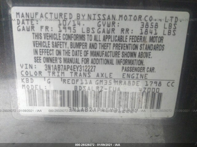 Photo 8 VIN: 3N1AB7AP4EY312227 - NISSAN SENTRA 