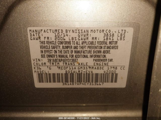 Photo 8 VIN: 3N1AB7AP4EY313667 - NISSAN SENTRA 