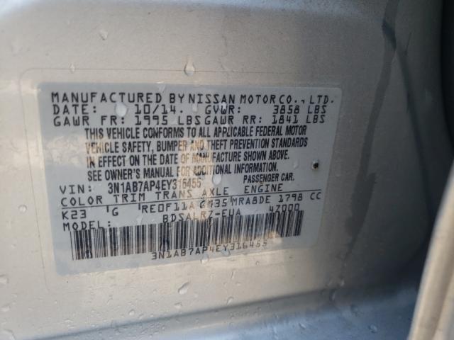 Photo 9 VIN: 3N1AB7AP4EY316455 - NISSAN SENTRA 