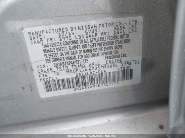 Photo 8 VIN: 3N1AB7AP4EY317475 - NISSAN SENTRA 