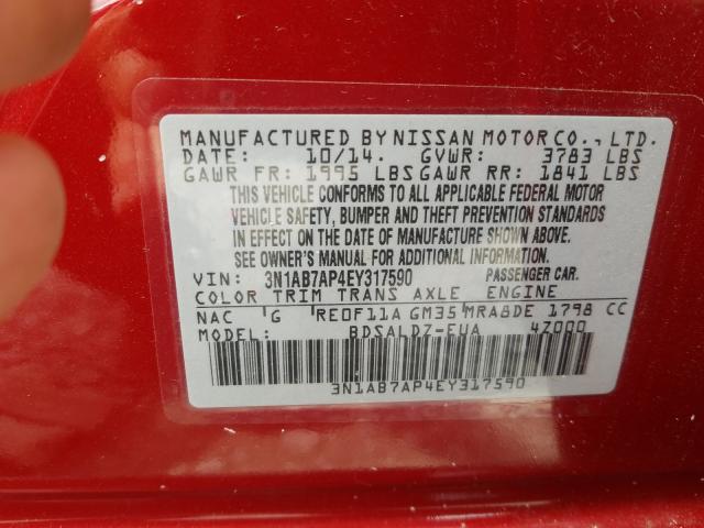 Photo 9 VIN: 3N1AB7AP4EY317590 - NISSAN SENTRA 