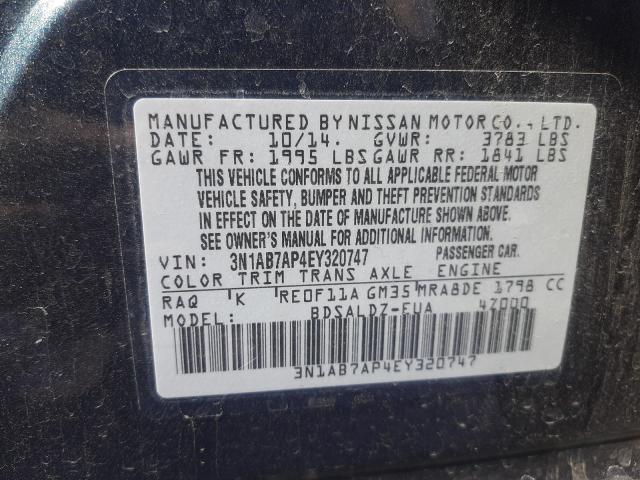 Photo 9 VIN: 3N1AB7AP4EY320747 - NISSAN SENTRA S 