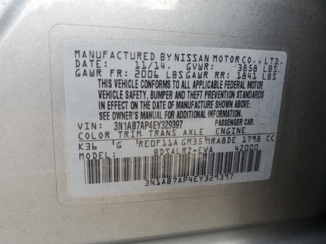 Photo 11 VIN: 3N1AB7AP4EY329397 - NISSAN SENTRA S 