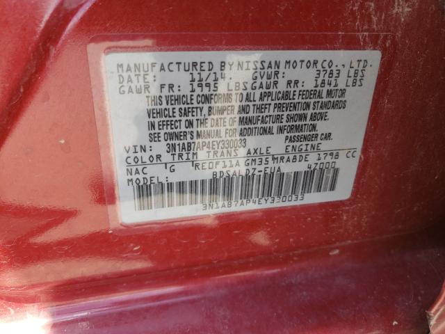 Photo 9 VIN: 3N1AB7AP4EY330033 - NISSAN SENTRA 