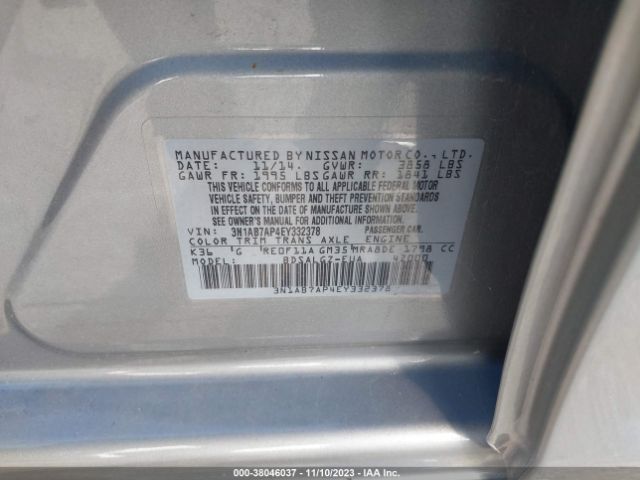 Photo 8 VIN: 3N1AB7AP4EY332378 - NISSAN SENTRA 