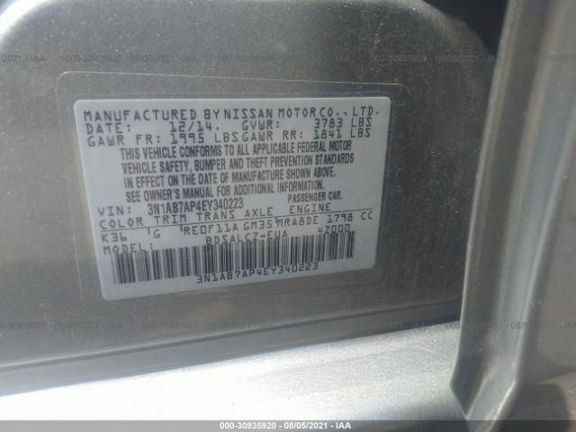 Photo 8 VIN: 3N1AB7AP4EY340223 - NISSAN SENTRA 