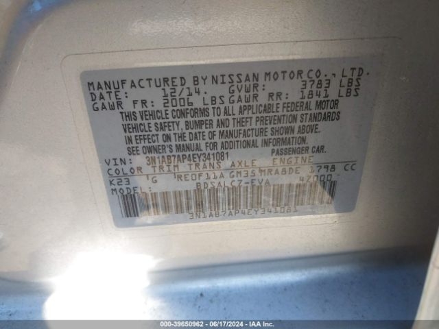 Photo 8 VIN: 3N1AB7AP4EY341081 - NISSAN SENTRA 