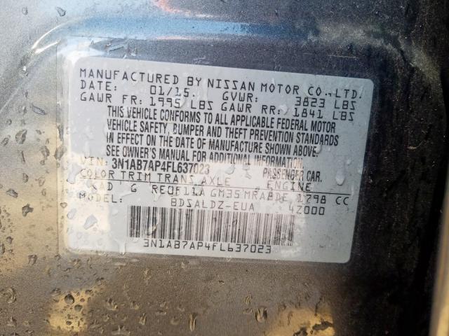 Photo 9 VIN: 3N1AB7AP4FL637023 - NISSAN SENTRA S 