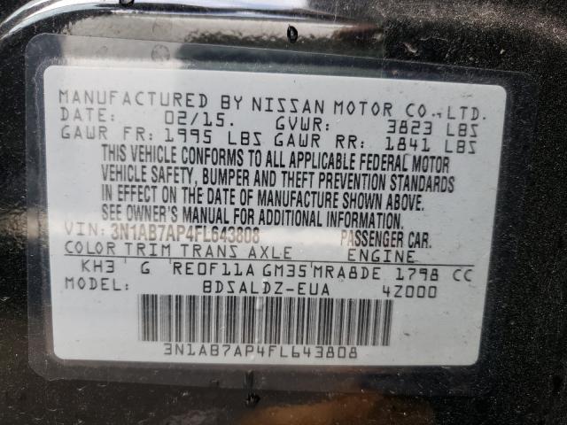 Photo 9 VIN: 3N1AB7AP4FL643808 - NISSAN SENTRA S 