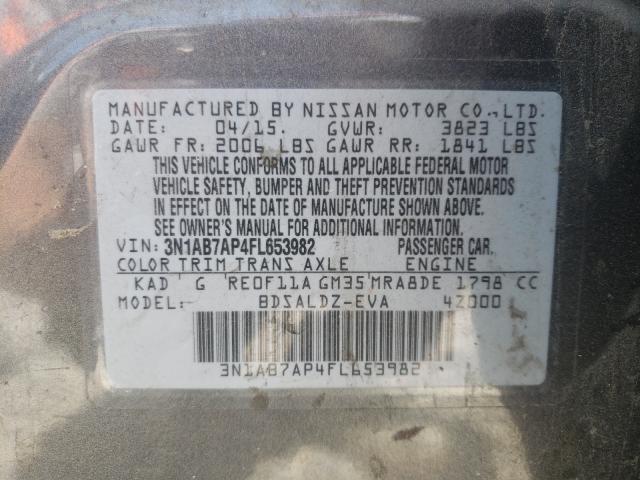 Photo 9 VIN: 3N1AB7AP4FL653982 - NISSAN SENTRA S 