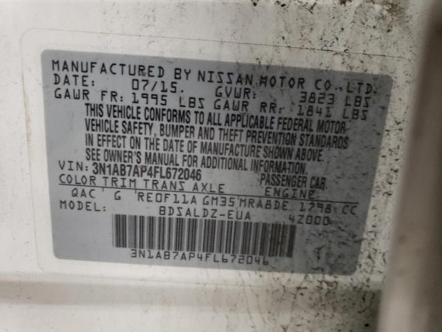 Photo 9 VIN: 3N1AB7AP4FL672046 - NISSAN SENTRA S 