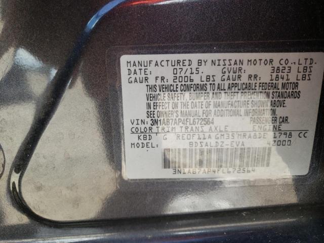 Photo 9 VIN: 3N1AB7AP4FL672564 - NISSAN SENTRA S 