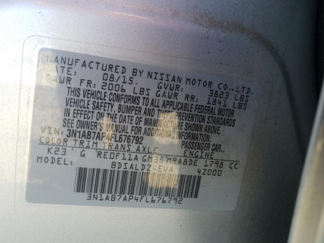 Photo 9 VIN: 3N1AB7AP4FL676792 - NISSAN SENTRA S 