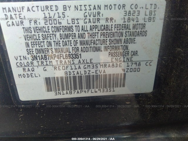 Photo 8 VIN: 3N1AB7AP4FL693351 - NISSAN SENTRA 