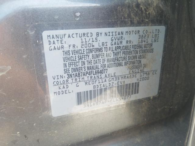 Photo 9 VIN: 3N1AB7AP4FL694077 - NISSAN SENTRA S 