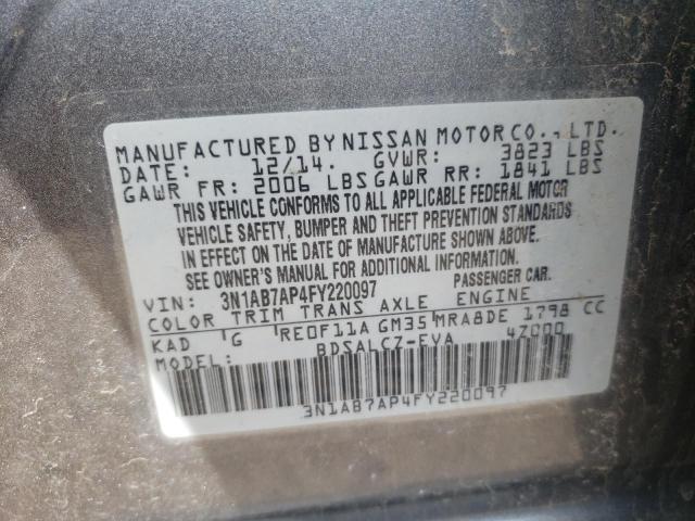 Photo 11 VIN: 3N1AB7AP4FY220097 - NISSAN SENTRA S 