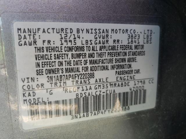 Photo 9 VIN: 3N1AB7AP4FY220388 - NISSAN SENTRA S 