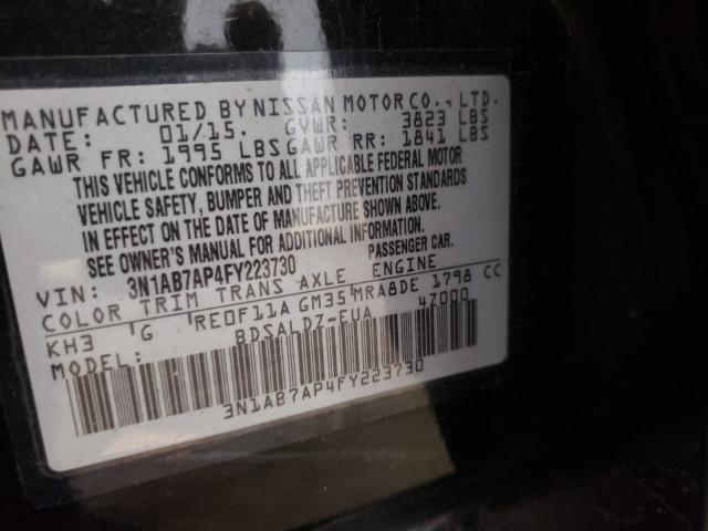 Photo 9 VIN: 3N1AB7AP4FY223730 - NISSAN SENTRA S 