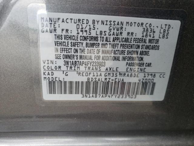 Photo 9 VIN: 3N1AB7AP4FY233903 - NISSAN SENTRA S 