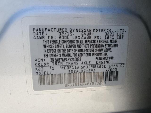 Photo 12 VIN: 3N1AB7AP4FY240883 - NISSAN SENTRA 